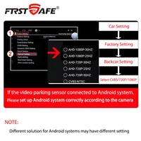 FirstSafe Factory CVBS AHD Video Parking 4 Sensors Car Reverse Backup Rear Buzzer Radar Monitor System Support Android System 4