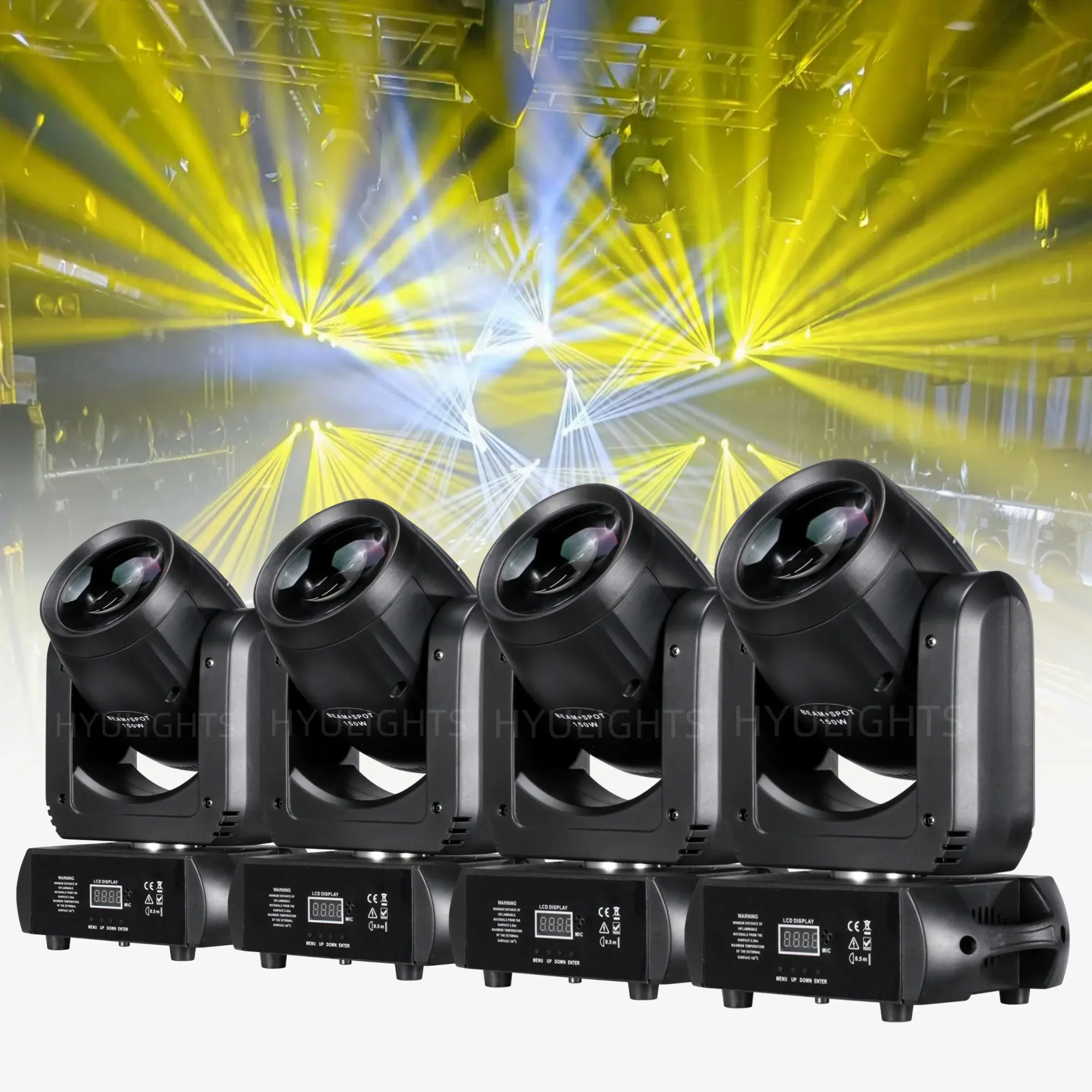 4PCS 150W Mini LED Moving Head Light Beam+Spot+18 Rotating Prisms Dj Dmx Stage Effect Light Disco Bar
