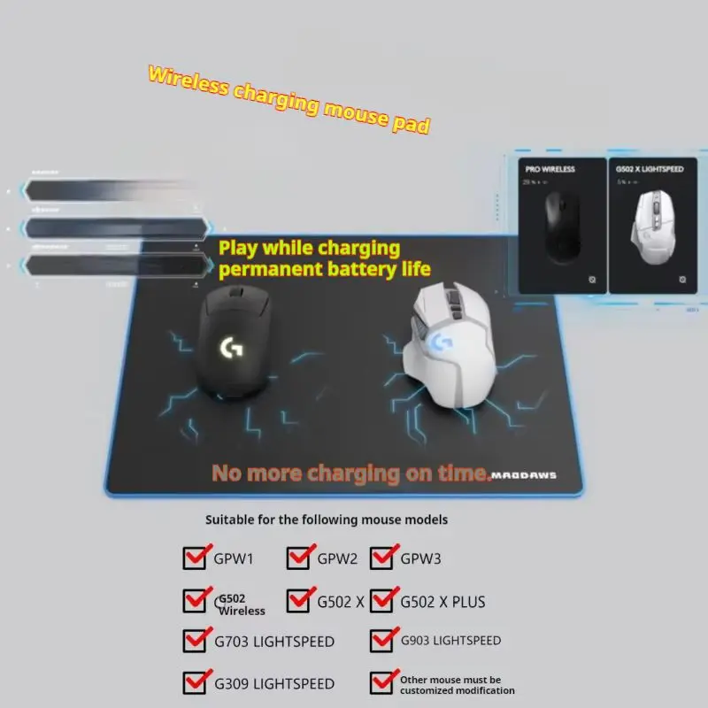 لوحة ماوس لاسلكية قابلة لإعادة الشحن، استبدال لوجيتك Gpw G502 G703 G903، لوحة مفاتيح ماوس Powerplay، منطقة الشحن #2