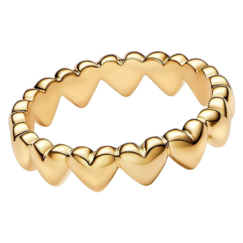 Women's 925 Silver Double Love Butterfly Gold Ring