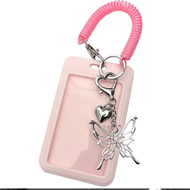 

ID Credit Cards Holder Case 3inch Kpop Idol Photocard Holder Sleeves Cards Display Case Cute Card Cover with Butterfly Pendant