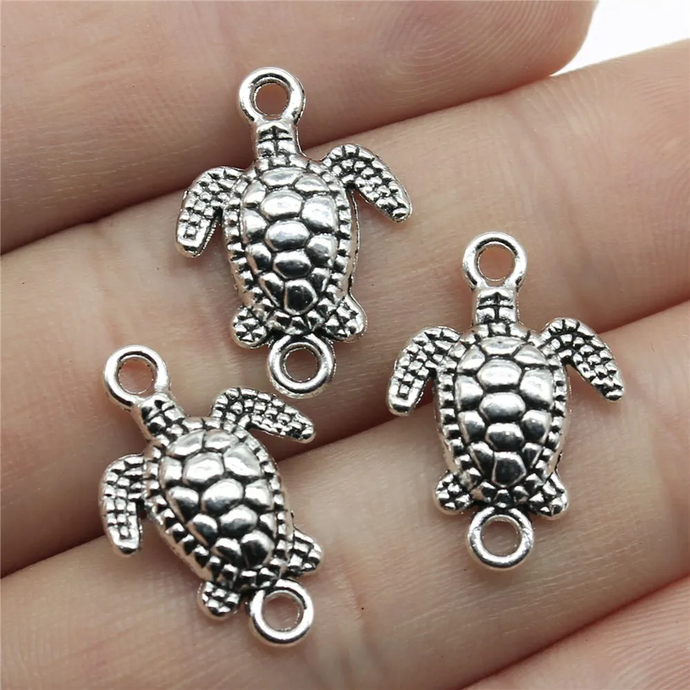 WYSIWYG 10pcs 21x14mm 3 Colors Sea Turtle Connector Charm Turtle Connector Charms Sea Turtle Charm