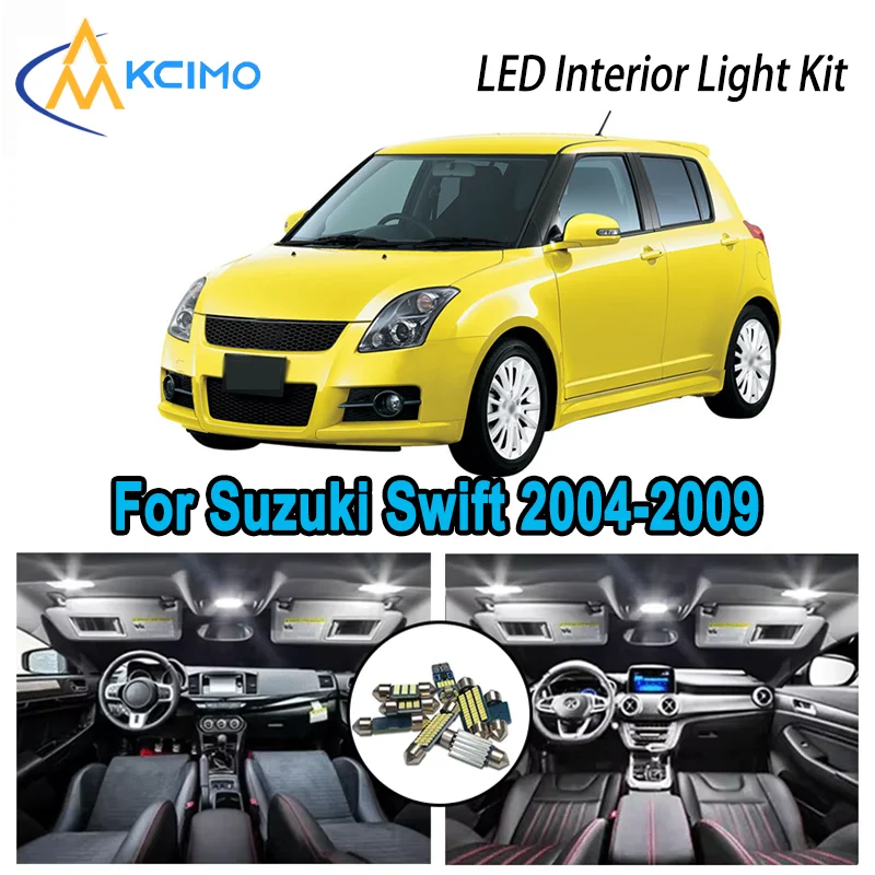 

High-Quality LED Interior Kit for Suzuki Swift 2004-2009 2005 2006 2007 2008 Premium Error-Free Dome Map Trunk Automotive Lamps