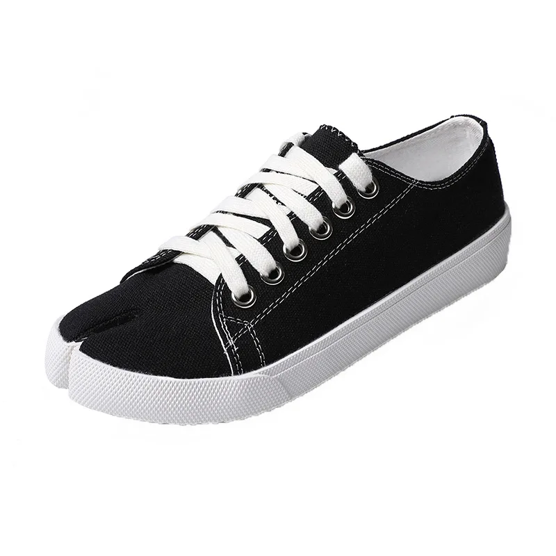 Fashionable Splashed Ink Split Toe Shoes Men/women Pig Trotters Flat Bottomed Lace Up Low Top Casual Board Shoes, Canvas Shoes