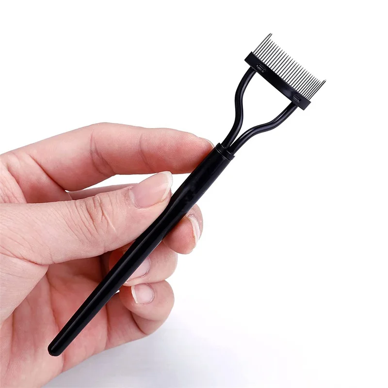 Séparateur de cils en métal, dents droites, recourbe-cils, maquillage de beauté, brosse à cils en acier inoxydable, peigne, Mascara, outil de maquillage, 1/3 pièces