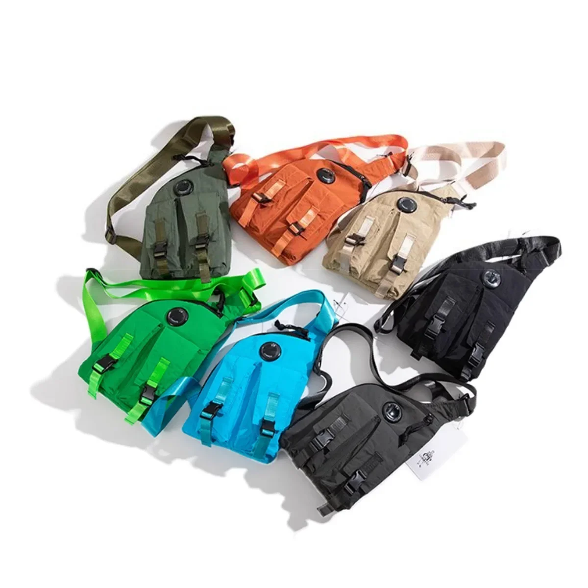 Estilo de diseñador herramientas funcionales personalizadas bolsos de pecho para hombres y mujeres CP moda ocio deportes mochila oblicua marea