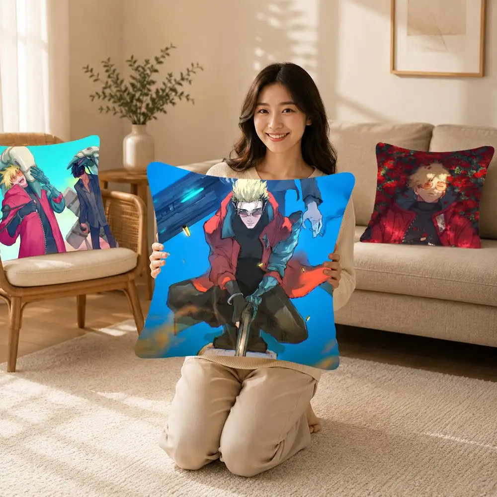 Adventurous Anime T-TRIGUN STARGAZE Cushion Cover Bedroom bed reading backrest cushion Festive plush holiday Soft plush throw