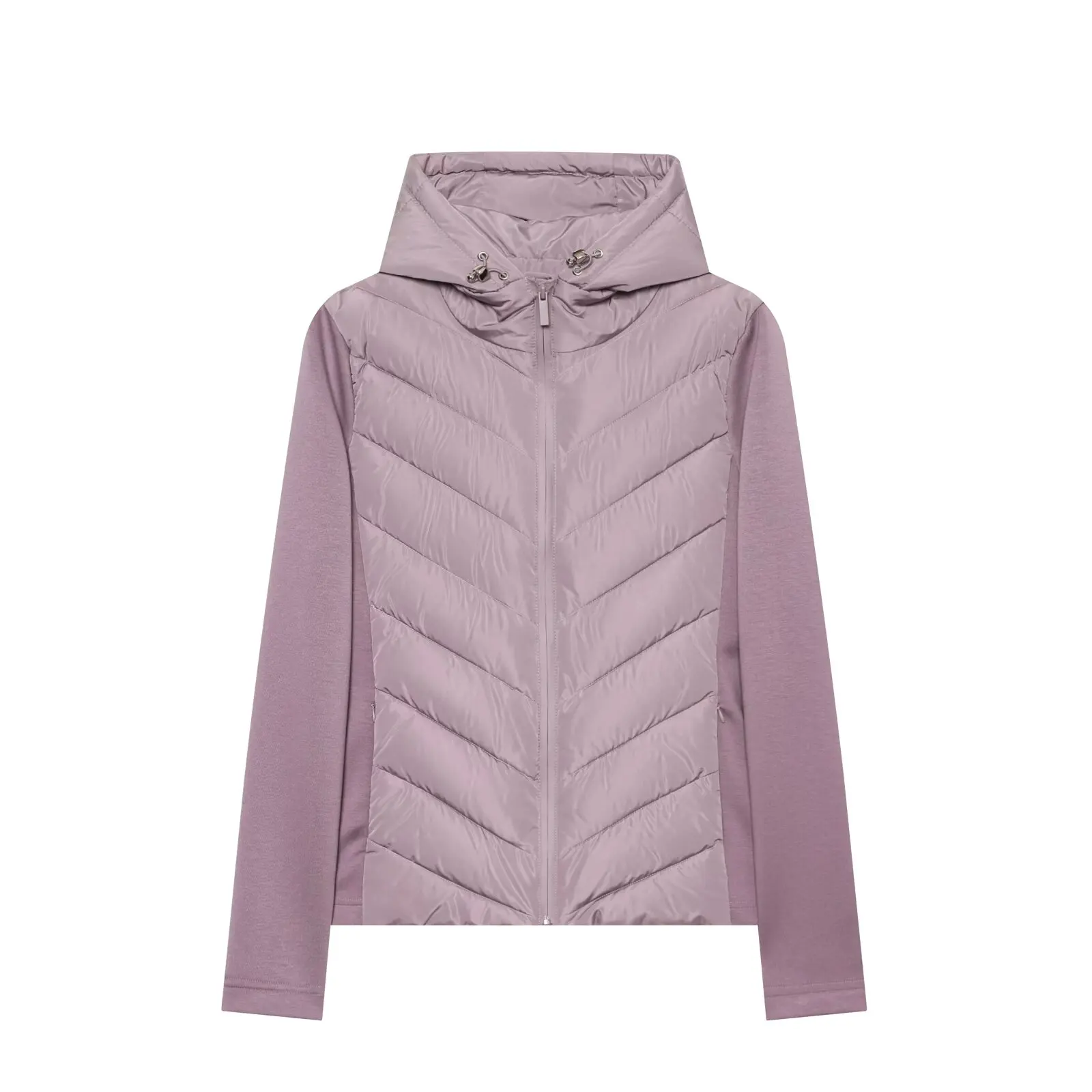 ETJ 2026 New Women's Elegant Fashion Patchwork Long Sleeve Standing Collar Hooded Cotton Jacket Sport Coat 8073227
