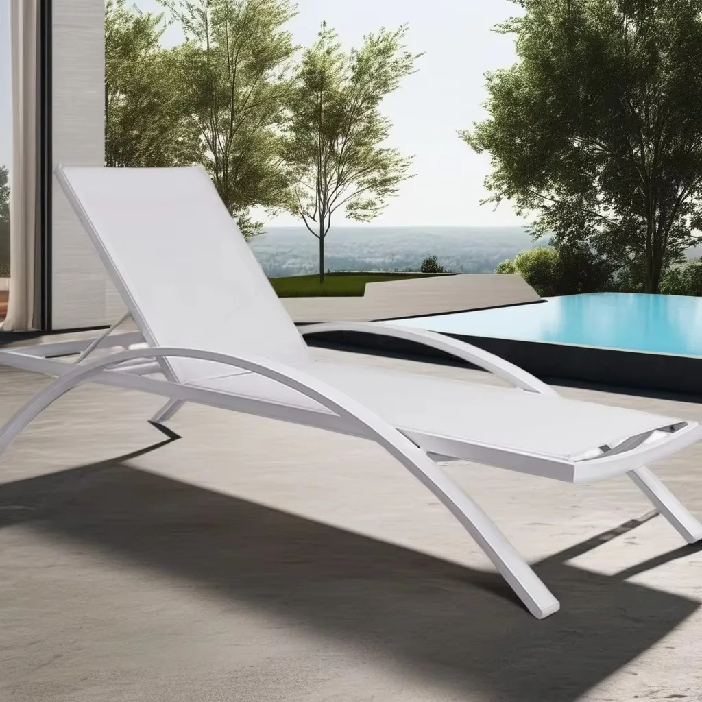 Minimal Design Durable Aluminum Frame Sun r Beach Garden Pool Side  Chair for Hotel Living Room Villa Courtyard