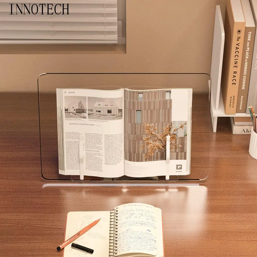 

13 Adjustable Tilt Angles Acrylic Book Stand Comfortable Reading Transparent Laptop Holder Tray Non-slip Multi-Functional