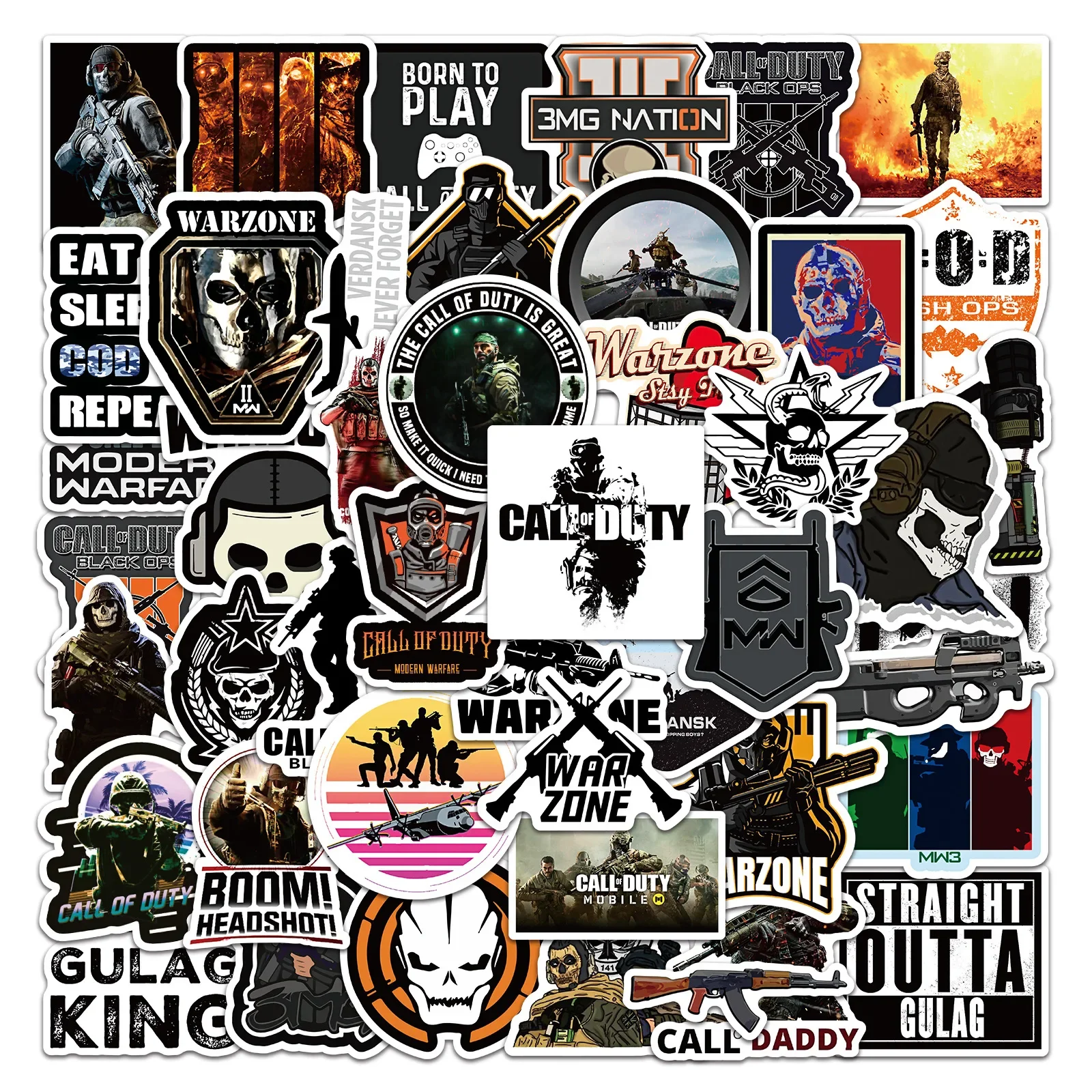 10/30/50PCS VideoGame Call of Duty Waterproof Graffiti Stationery Stickers for Laptop Phone Fridge Water Botlle Decals Kids Toy