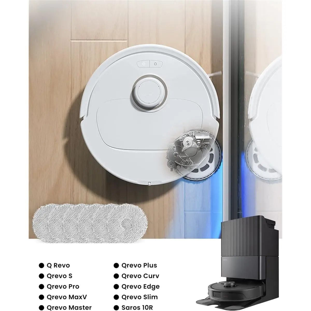 Big Discount Fit for Roborock Qrevo Curv 2 Pro / Qrevo CurvX / Qrevo EdgeT / Saros 10R / S9 MaxV Mop Parts