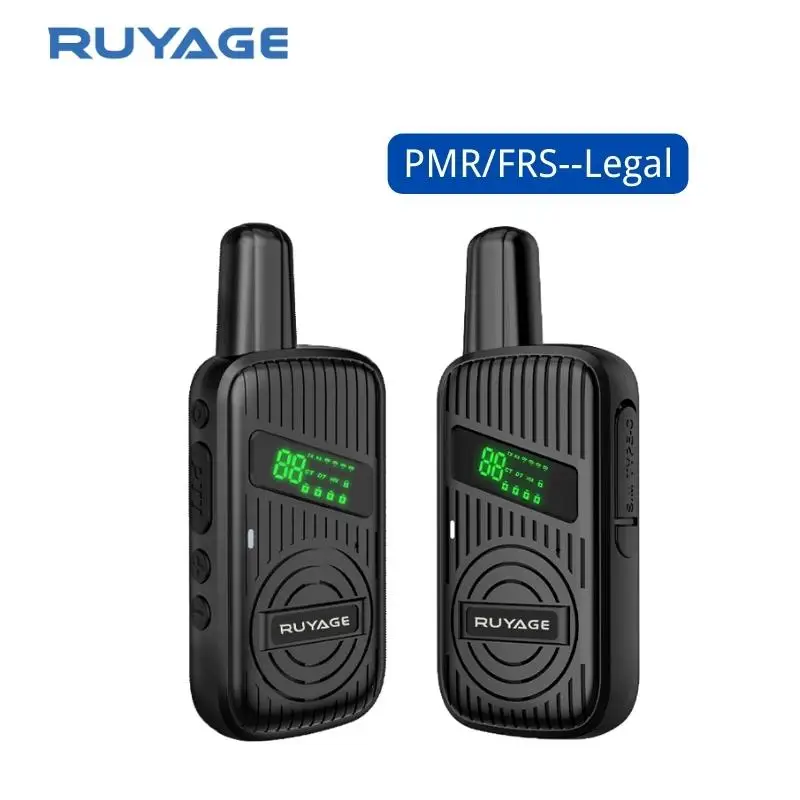 Ruyage L1 Mini Walkie Talkie, Rechargeable Walkie-Talkies, PMR446 Long Range, Portable Two-Way Radio for Hunting, 2Pcs