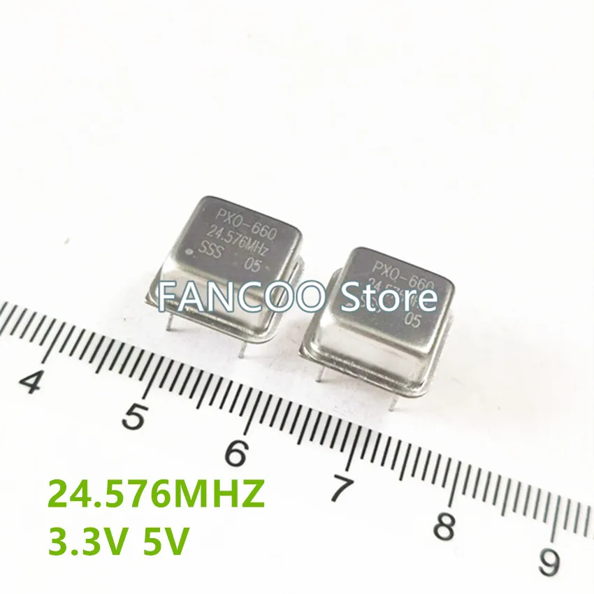 5PCS 24.576M 24.576MHZ  Half Size 3.3v 5v CRYSTAL CLOCK OSCILLATOR OSC DIP-4 24.576