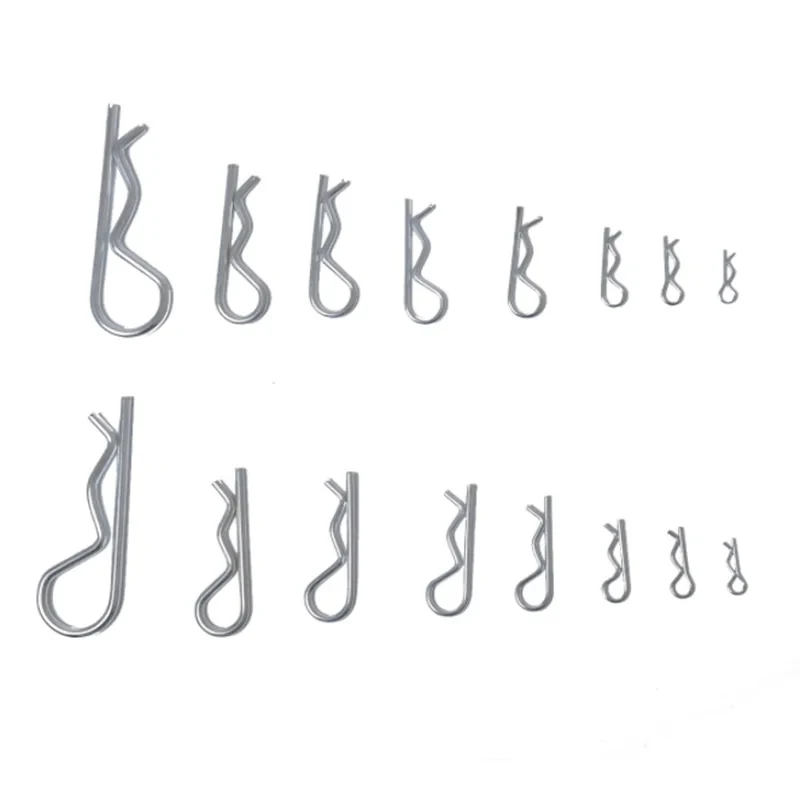 100pcs Spring R Type Cotter Pin Retaining Clips Wave R-shaped Pin Clamp Hair Tractor Pin For Car R-type Positioning Pin Trailer