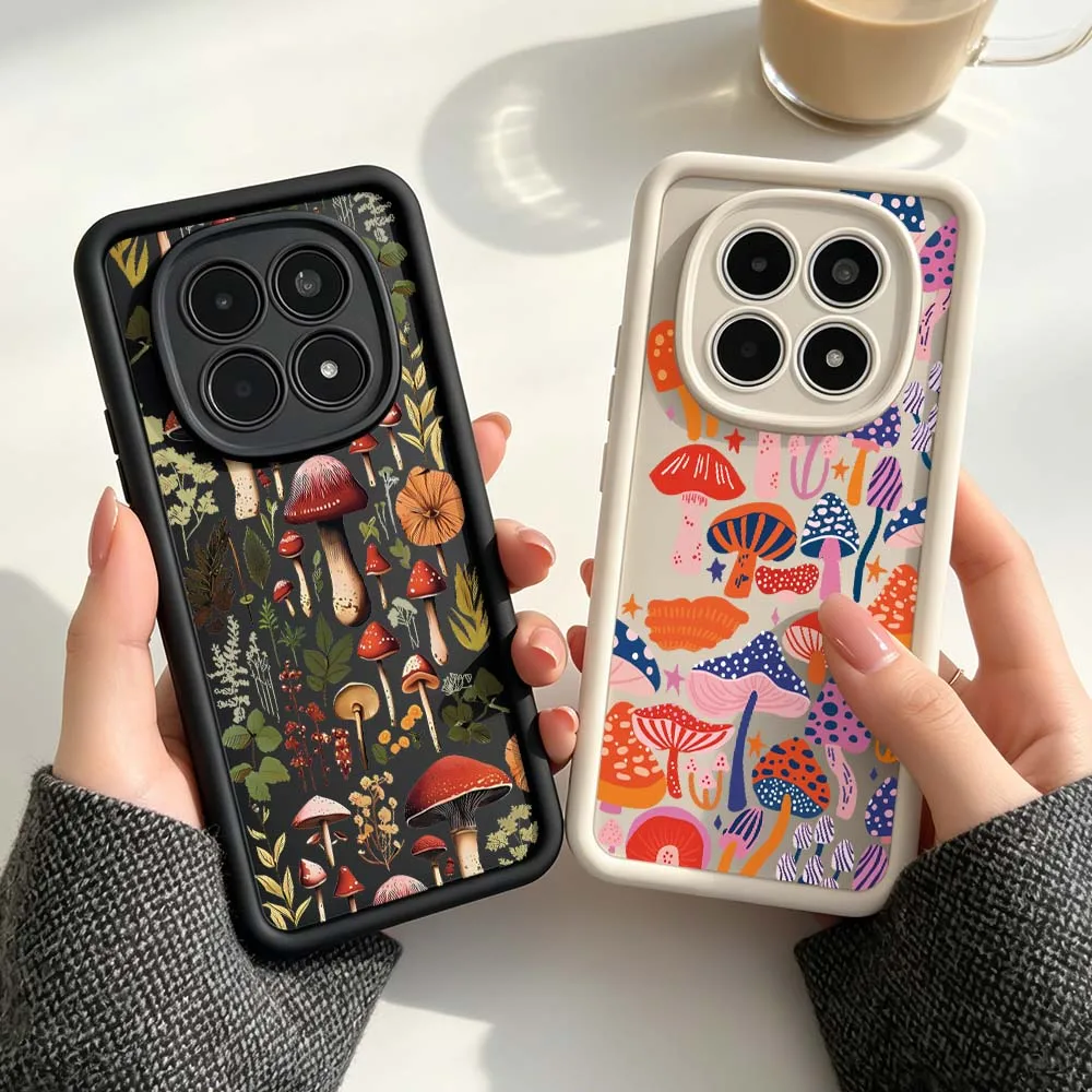 

Mushroom Pattern Design For Xiaomi Redmi Note 15 14 13 13R 12 12R 11 11E 11T 11S Pro Plus 5G Eye Ladder Cover Phone Case