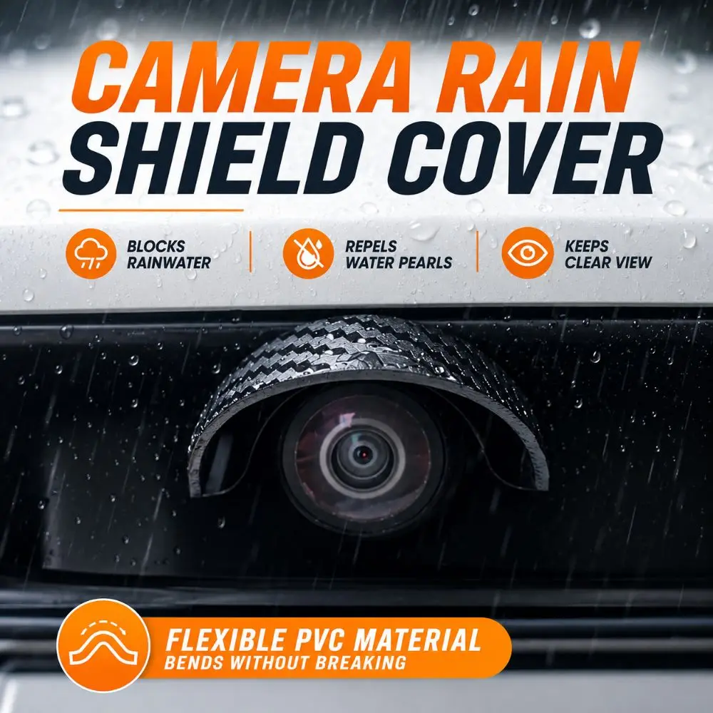360° Car Reversing Camera Rain Cover Waterproof Universal Car Camera Rain Shield Self-adhesive Silicone Car Dashcam Rain Guard