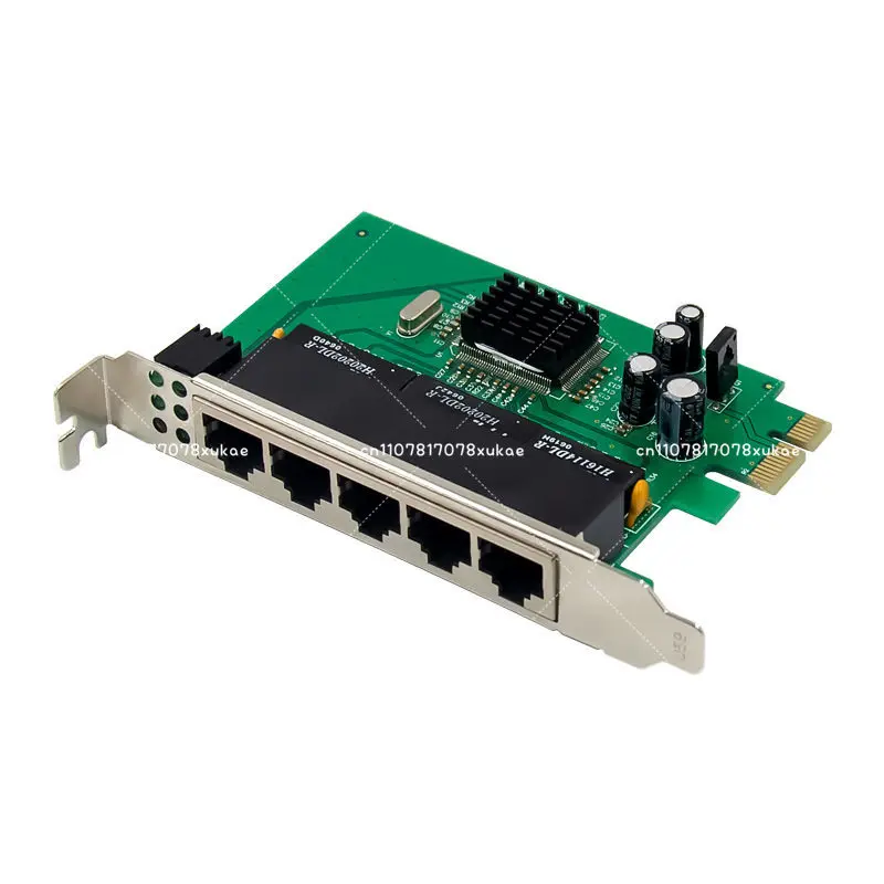PCI-E x1 IC Plus IP175C 5 Port 10/100 Ethernet Converter Card