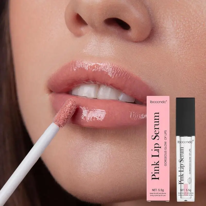 Pink Lip Serum Moisturizing Fresh Effective Reduce Pigmentation Exfoliating Plumper SInstant Volumising Lip Plumper Serum ﻿