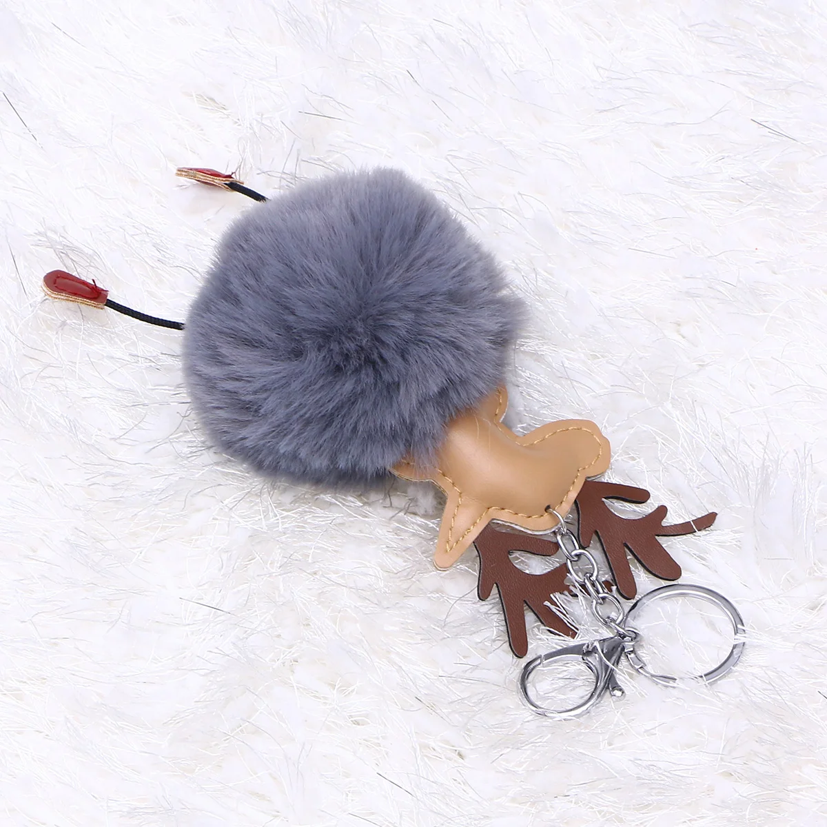 Christmas Plush Key Chain Car Keychain Phone Hanging Pendants Elk Reindeer Ornaments Khaki Fob