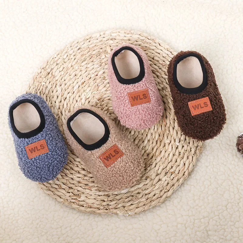 Cute Cartoon Children's Socks with Plush Walking Socks for Babies Indoor Shoes with Soft Soles m