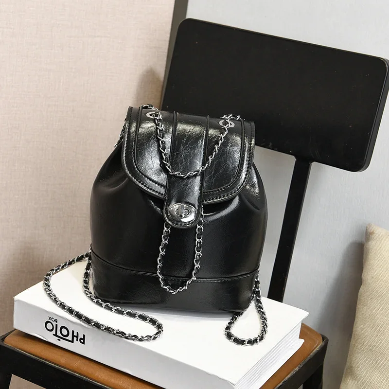 

TRAVEASY Brand Mini Backpack Women Korean Version Large-capacity Rhombic Chain Backpack Small Fragrance College Student Backpack