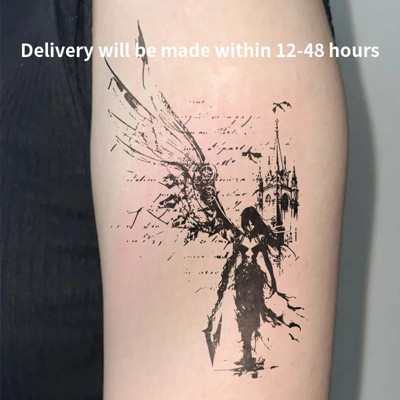 Vintage-style Dragon Slayer Herbal Juice Tattoo Sticker Temporary Tattoos Fake Tatto Bodyart Makeup Stickers Gift Cheap Punk Y2K