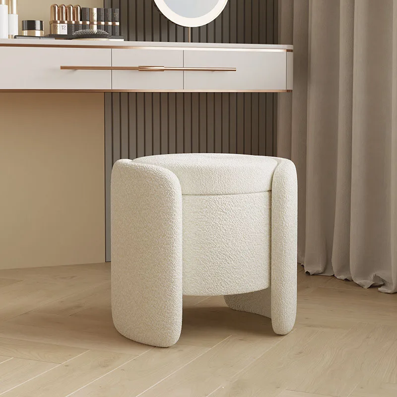 Bedroom Makeup Stool Multi Functional Storage Stools Living Room Chairs Soft Lamb Cashmere Muebles Multifuncionales Furniture