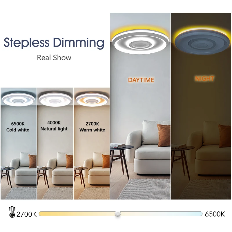 TUYA RGB ضوء السقف مع مكبر الصوت APP التحكم عن بعد ستبليس يعتم كبير الحجم الخلفية تصميم مصباح ذكي لغرفة المعيشة