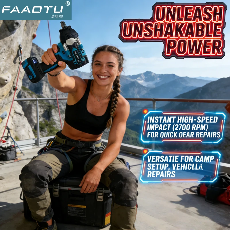 FAAOTU 18V charging impact wrench Brushless lithium electric wrench Large torque DTW700 Compatible with MT batteries (no battery