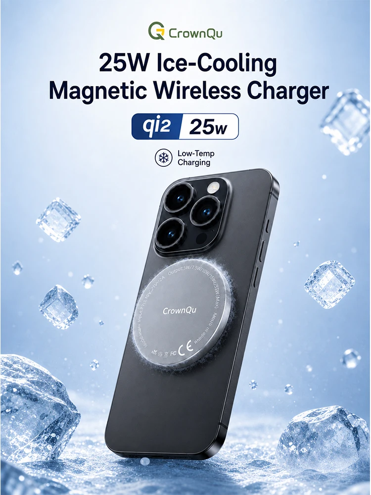 Qi2.2 Kabellose Ladegeräte 25W Magnetisches Induktions-Schnellladen für Macsafe iPhone 17 16 15 ProMax ‌   5W Airpods-Serie Xiaomi Samsung