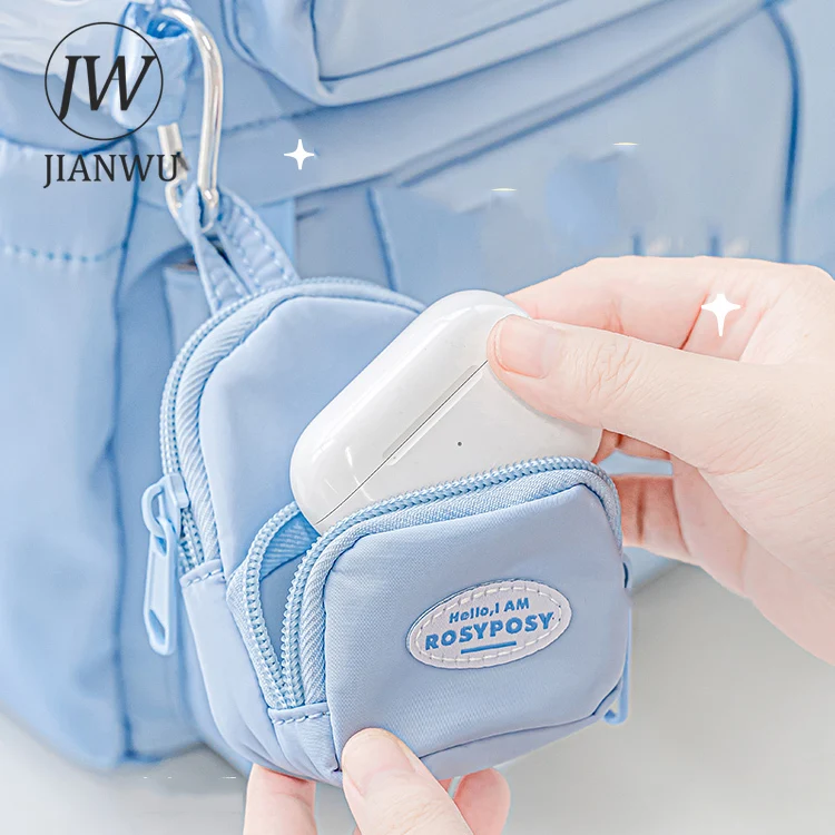 JIANWU Cream Style Large Capacity Student Storage Bag Backpack Creative DIY Journal Student Supplies Stationery