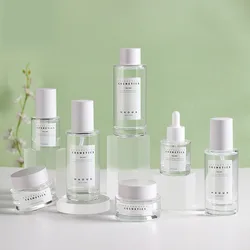30g 50g glass cream jar 30/40/50ml Straight round thick bottom glass cream bottle dropper essential oil bottle