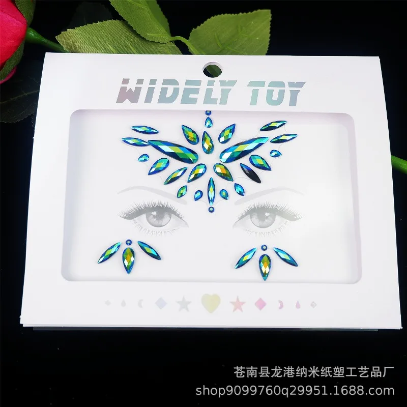 Sparkling Acrylic Rhinestone Face Stickers Waterproof Temporary Tattoo DIY Diamond Body Art for Party Cosmetic High Quality