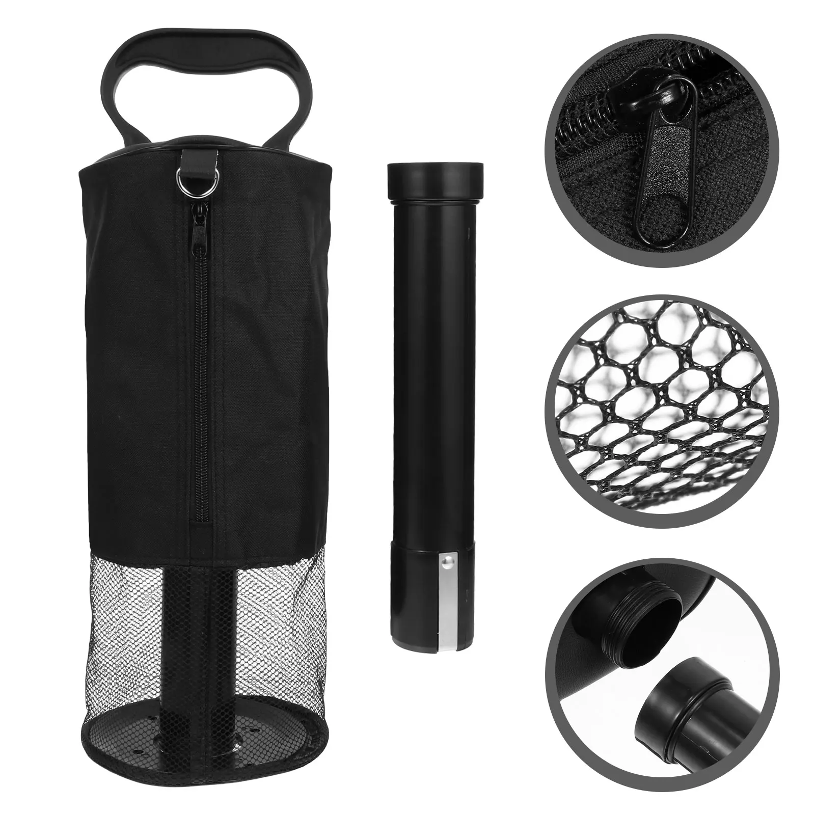 

Golfs Ball Collector Large Nylon Bag for 70 Balls Pick-up Tube Detachable Storage Plastic Golfs Picker Retriever Tool