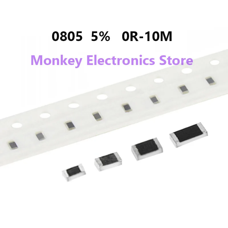 

100pcs 0805 5% SMD Rezistor 0R ~ 10M 22R 33R 47R 51R 51R 68R 1R 100R 1K 3K3 4K7 10K 1M 10M 10M 5K1 22K 10K 220R 0R