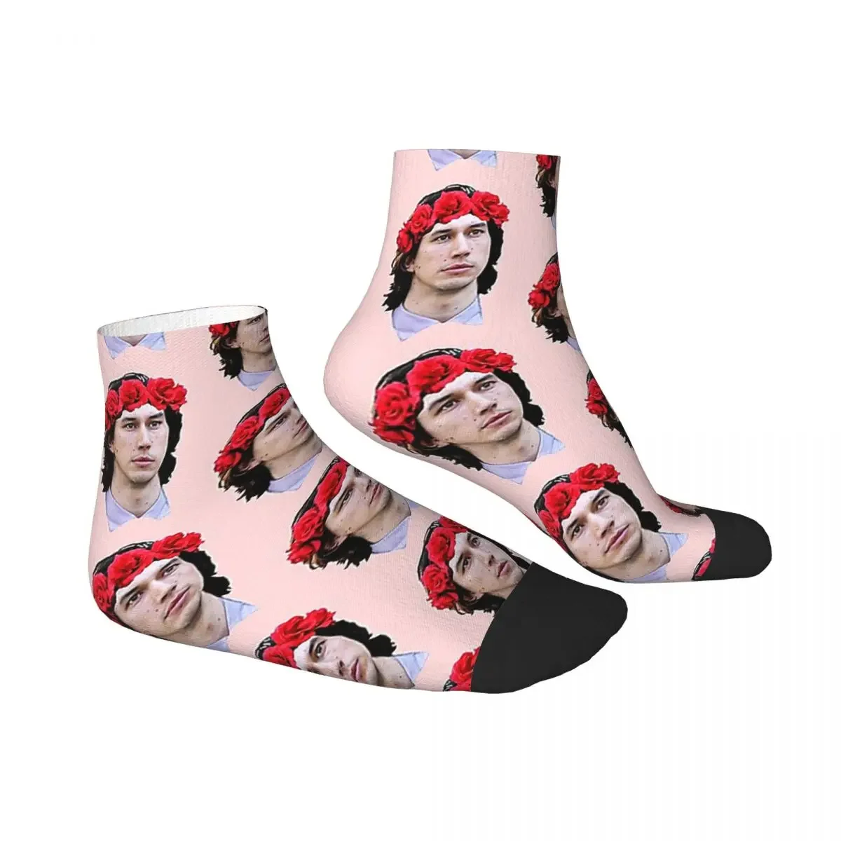 Adam Driver Flower Crown Socks Harajuku Super Soft Stockings All Season Socks Accessories for Unisex Christmas Gifts