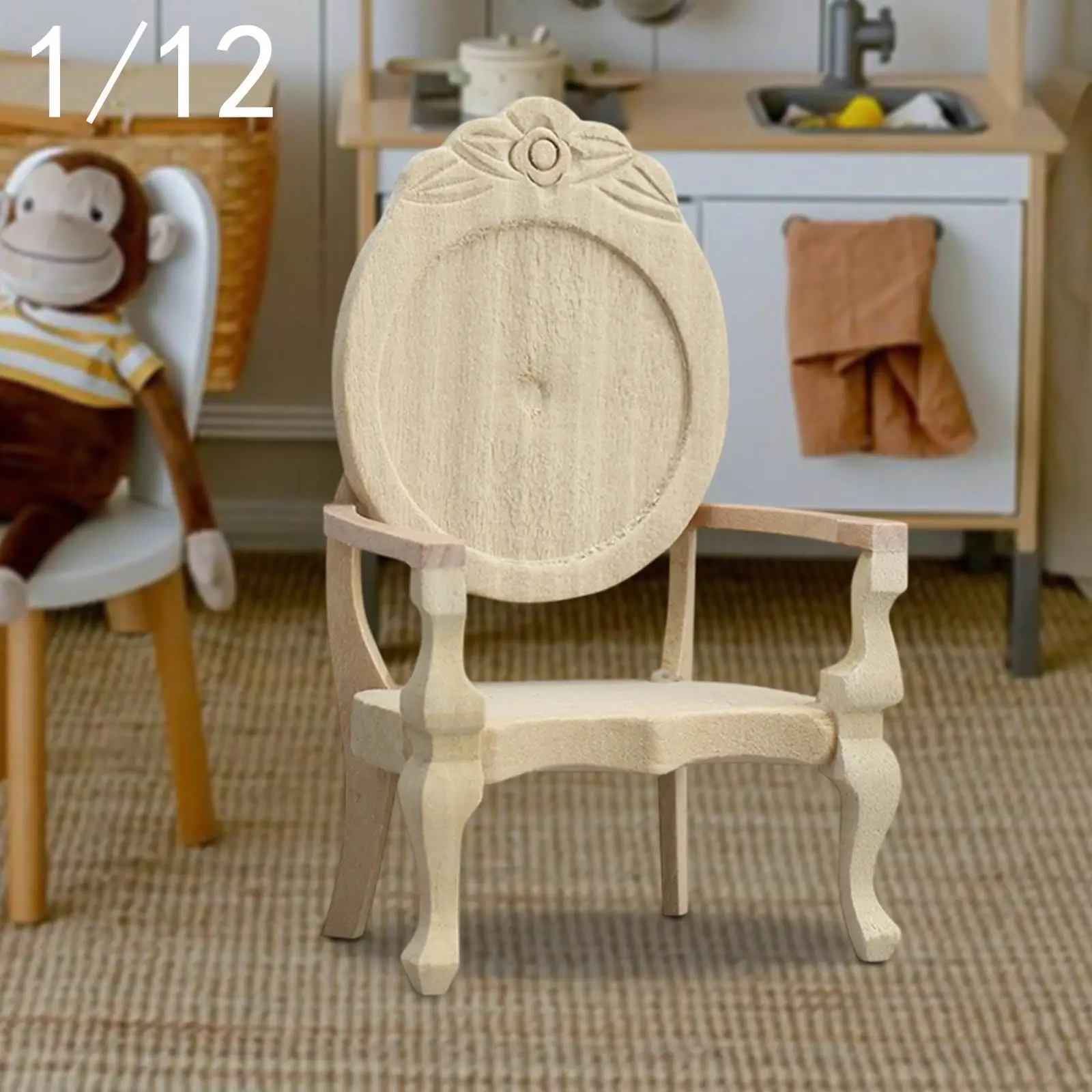 

Резное одиночное кресло, мебельное кресло с орнаментом, многоцелевой портативный маленький DIY