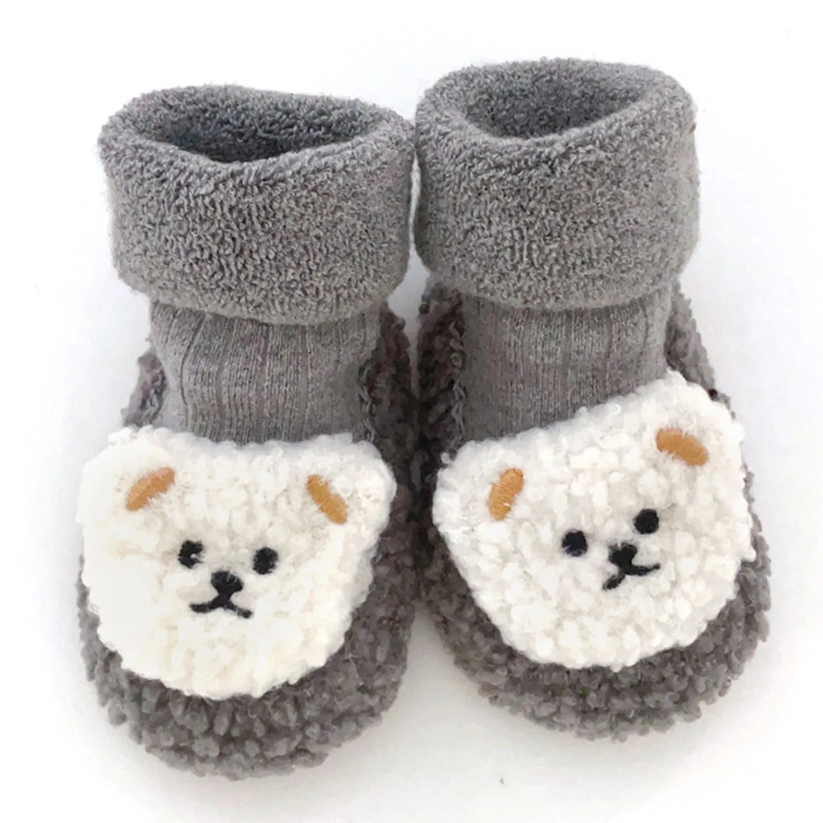 0-18Months Newborn Baby Bear Cotton Booties Winter Non-Slip Sole Toddler Boys Girls First Walkers Infant Warm Fleece Snow Boots