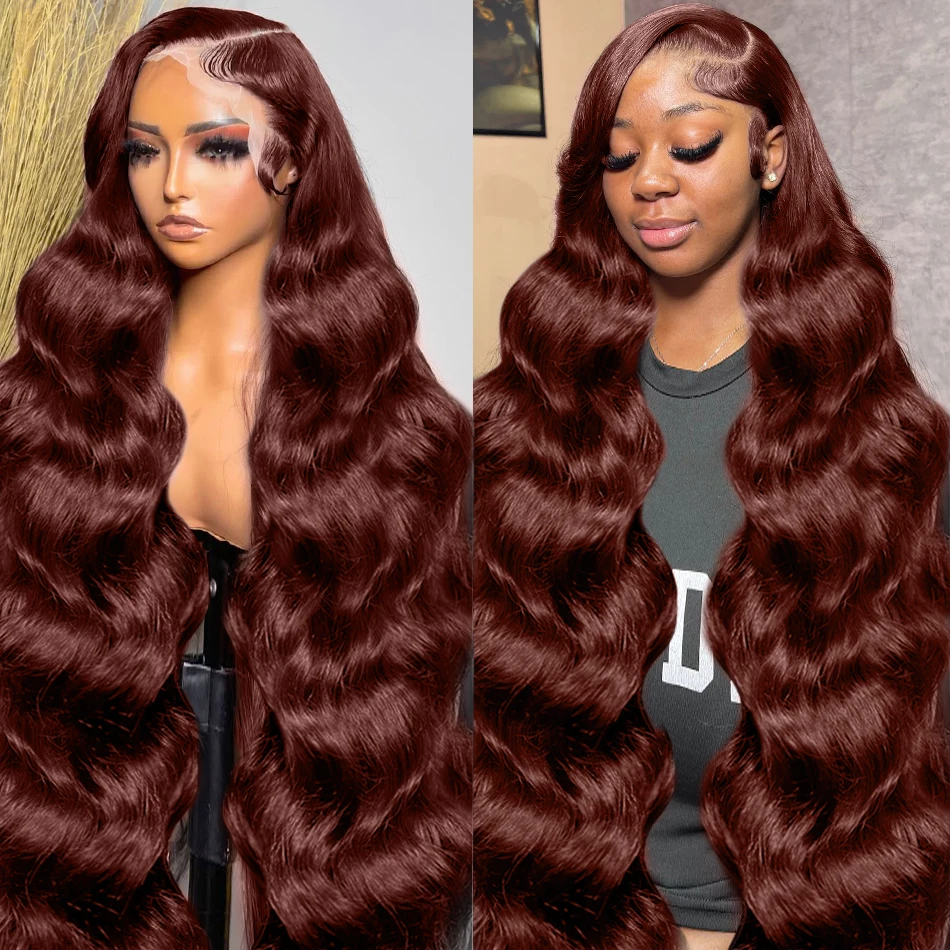 

Rawls 30 36 Inch Reddish Brown 13x4 13x6 HD Lace Front Wigs Human Hair Brazilian Body Wave Colored Lace Frontal Wig For Women