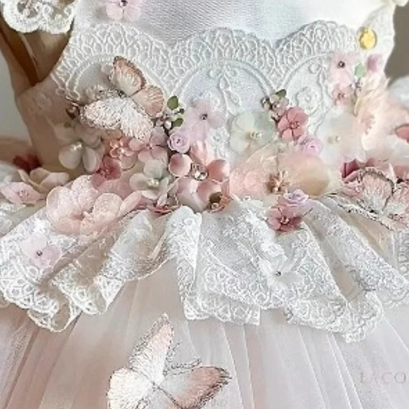 

Party Dress 2025 Clothes New White Girls Princess Costume Children Kids Party Outfits Vestido Cute Sweet Birthday Tulle Gown