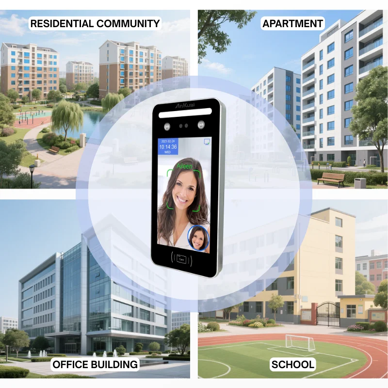 Biometric AI Face Recognition Access Control Device Free SDK Web Cloud Time Recording Attendance Customizable Logo Reset WiFi