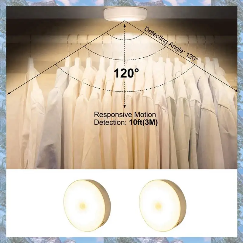 

Flash Trend 4 Pack Motion Sensor LED Night Light,USB Rechargeable Wall Decoration Bedroom Night Lamp Durable Warm White