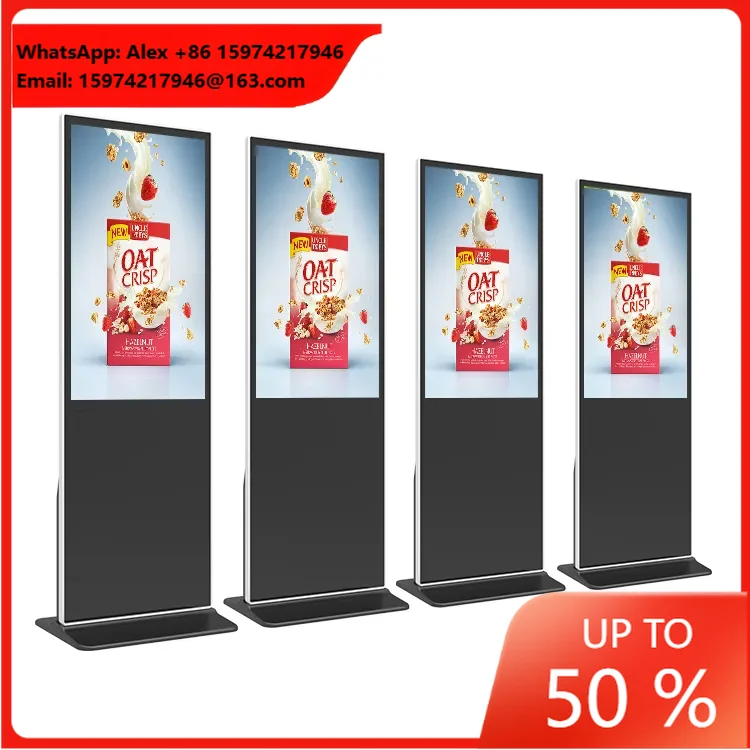 43 49 55 65 Inch Floor Standing LCD Digital Signage And Displays HD Poster Lcd Kiosk 4k Indoor Advertising Touch Screen Kiosk