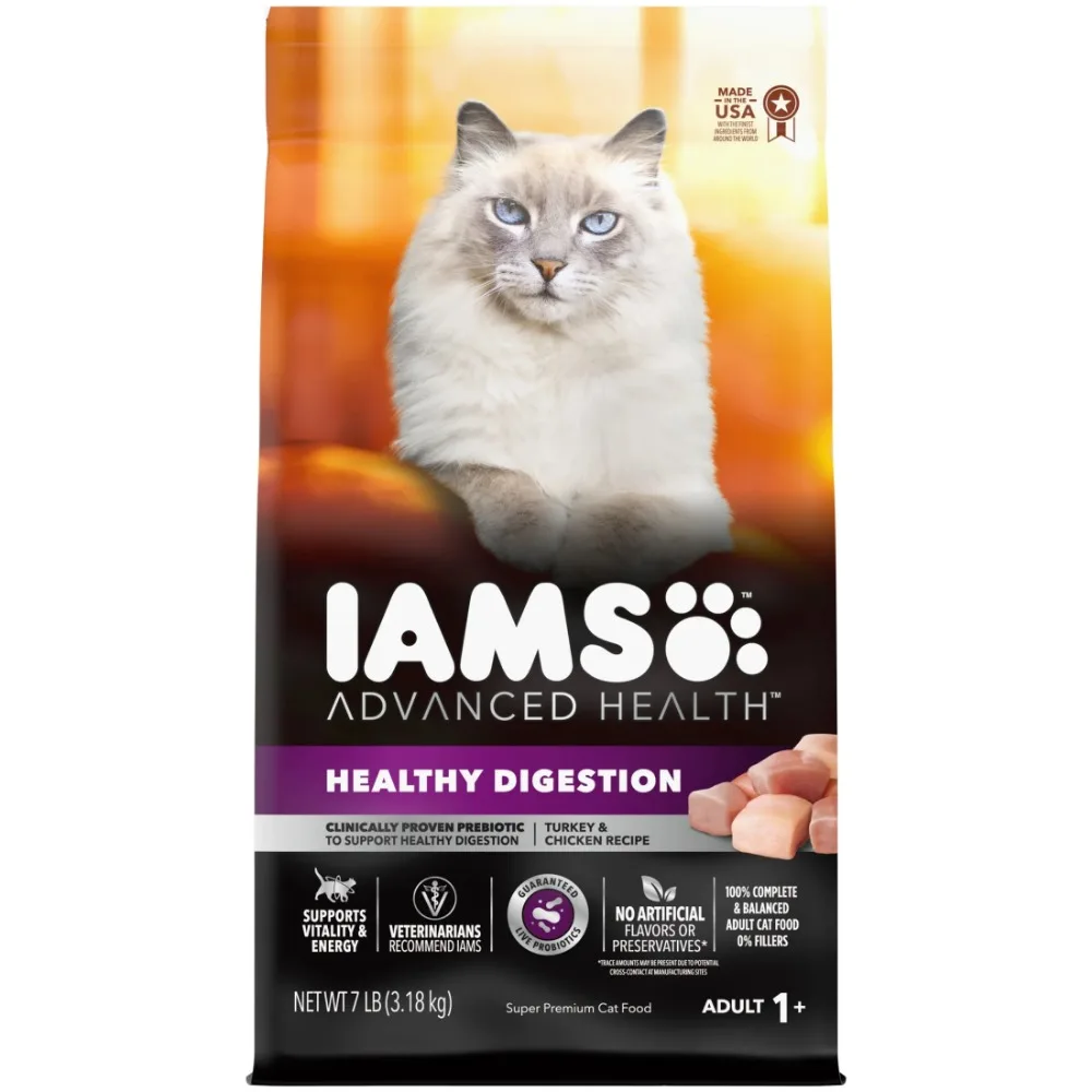 

Iams Advanced Health Healthy Digestion Turkey & Chicken Recipe Adult Dry Cat Food, 7 Lb Bag