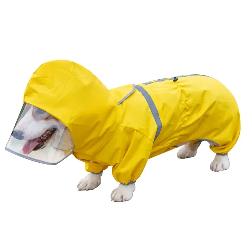 Welsh Corgi Dog Raincoat Reflective Waterproof Clothing for Dog Rain Jacket Outfit Jumpsuit Corgi Dog Clothes Pet Clothing