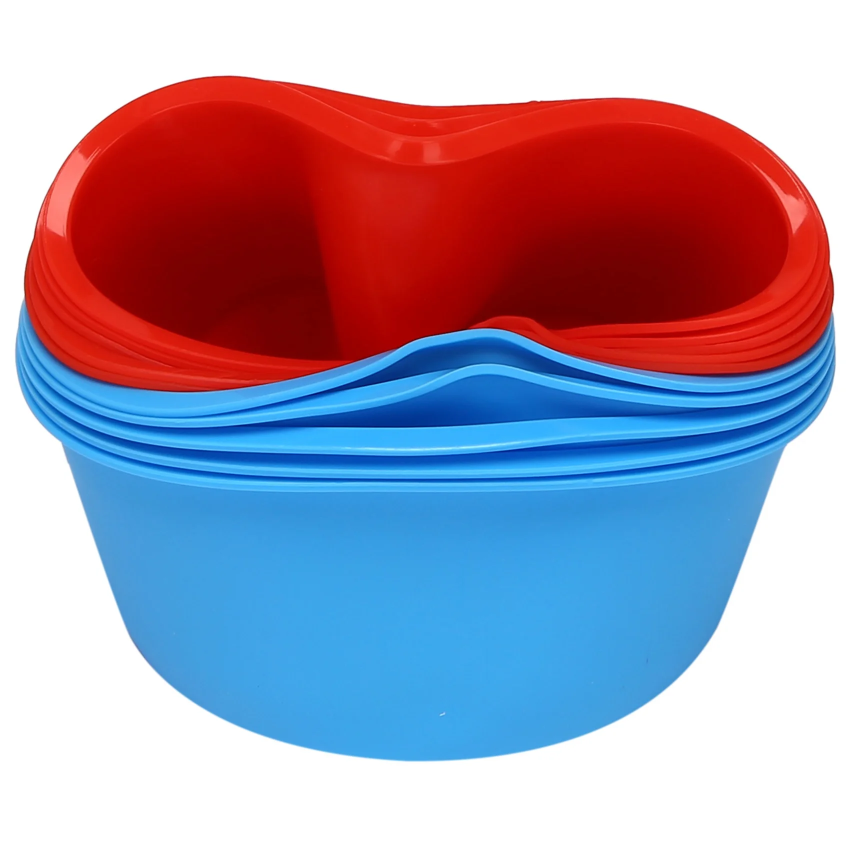 10 Pieces Silicone Cake Mold 's Day Round Baking Pan 4 Inch Baking Mold Kitchen Silicone Bakeware Pan Red, Blue