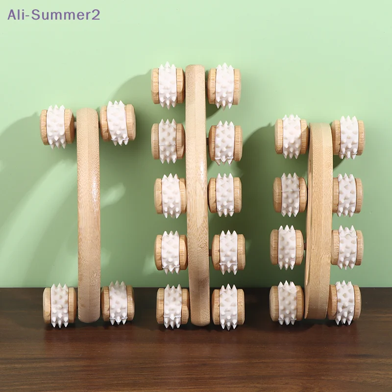 

Деревянный массажер-ролик для шеи, спины и талии, ручной массажный инструмент для глубокого расслабления мышц шеи, ног и спины, для массажа всего тела.