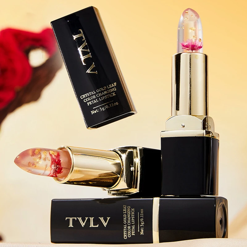 Kryształowa, zmieniająca kolor pomadka w kształcie płatka, wodoodporny, nawilżający balsam do ust, długotrwała, nieblaknąca, zmieniająca kolor pod wpływem temperatury pomadka