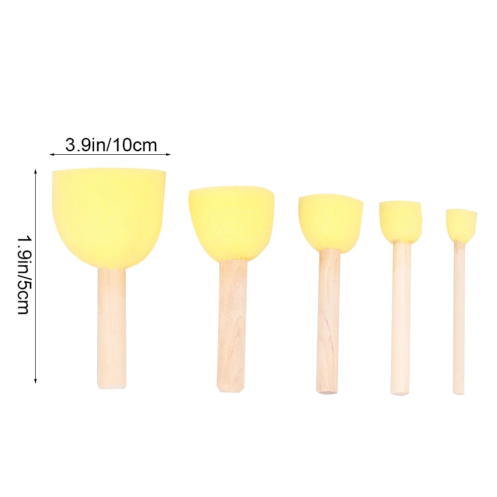 20 قطعة فرشاة رسم إسفنجية بمقبض خشبي مجموعة رسم أدوات رسم جرافيتي ذاتية الصنع لفرشاة الرسم #3